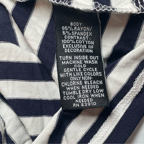 Hannah Blue White Stripe Red Boho Sleeveless Top Tassels Embroidery Large NWT - Picture 7 of 9